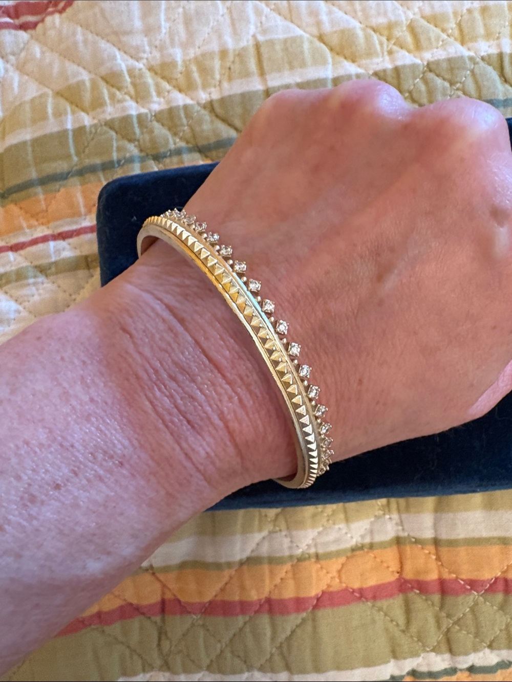 Kendra Scott Gold tone Crystal Accent Bangle Bracelet